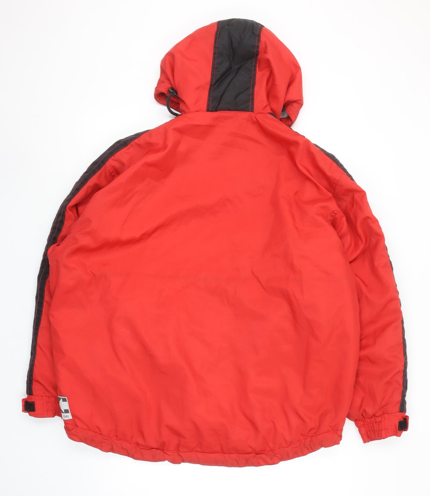 Turn Over To Dept 041 Mens Red Hooded Windbreaker Jacket S