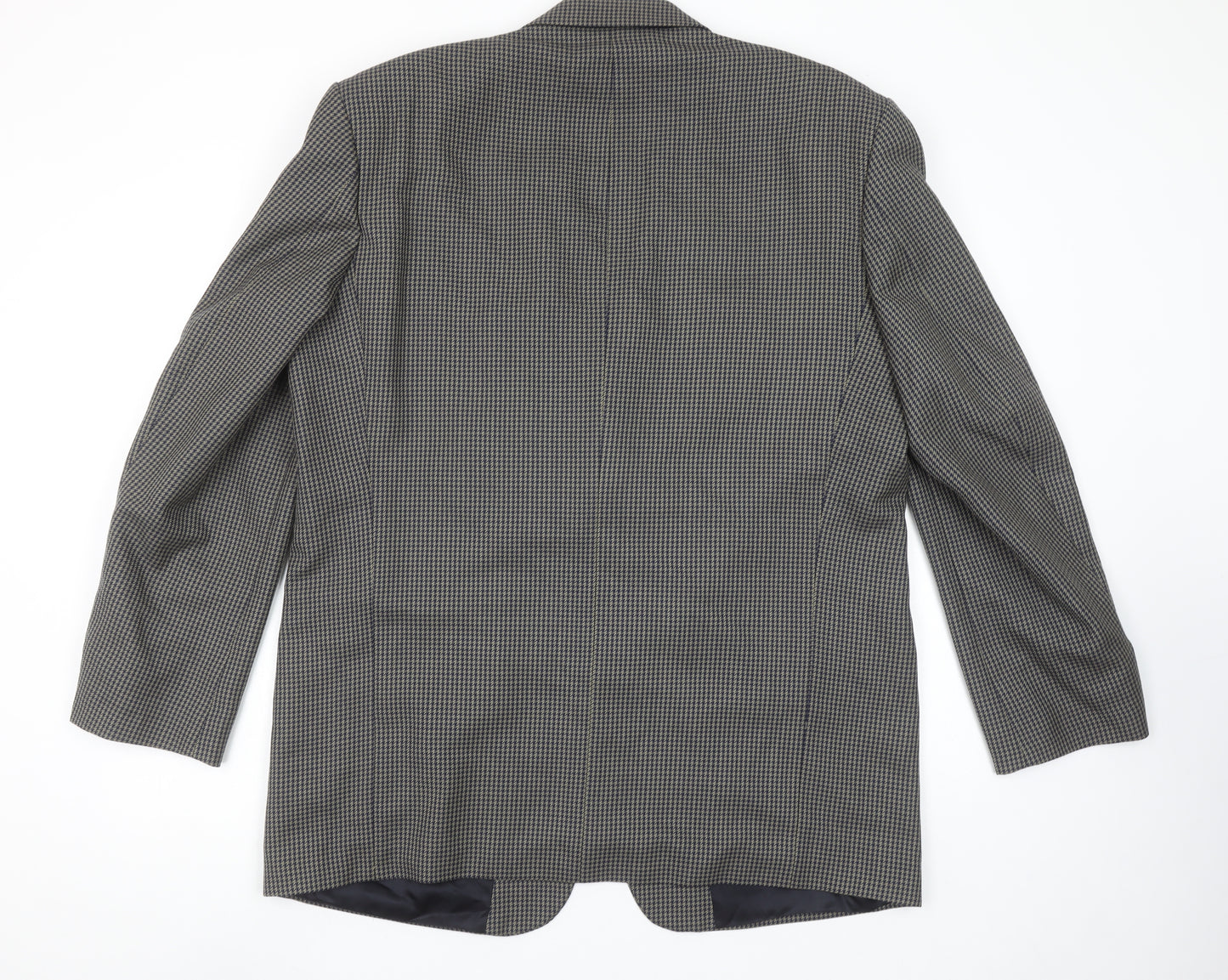 Burton Menswear Men’s Grey Check Wool Blend 44 Regular Blazer Jacket