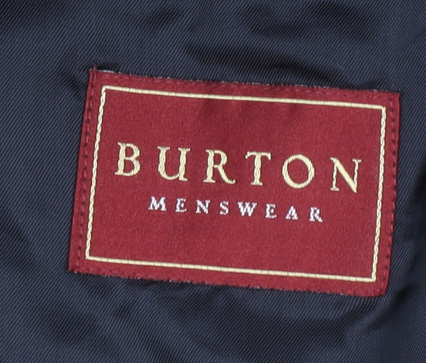 Burton Menswear Men’s Grey Check Wool Blend 44 Regular Blazer Jacket