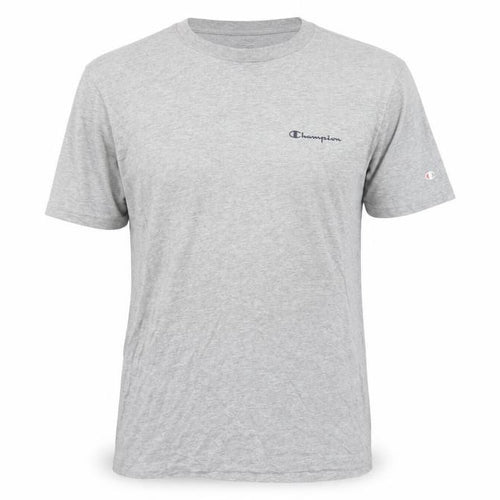 Champion Men's Grey Cotton Crew Neck Logo T-Shirt Size L