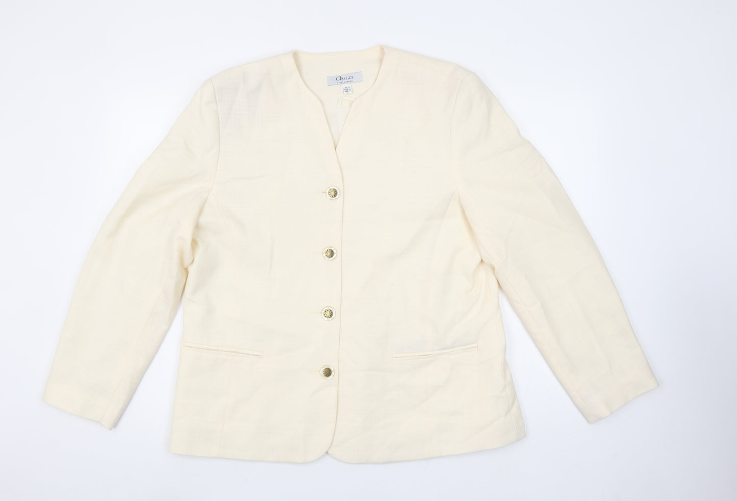 Classics First Avenue Women's Ivory Size 16 Single-Breasted Blazer