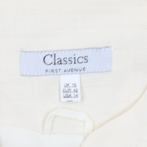 Classics First Avenue Women's Ivory Size 16 Single-Breasted Blazer