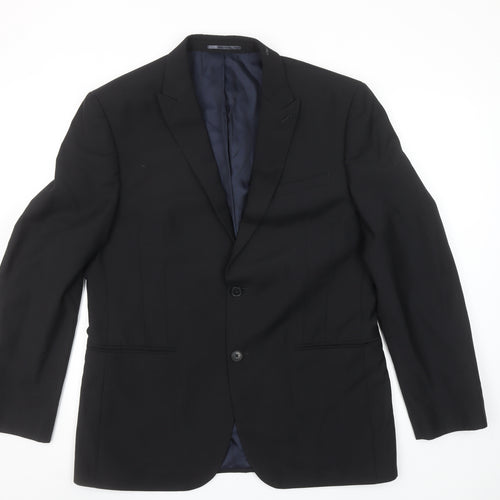 Next Men's Black 42R Formal Wool Blend Suit Jacket