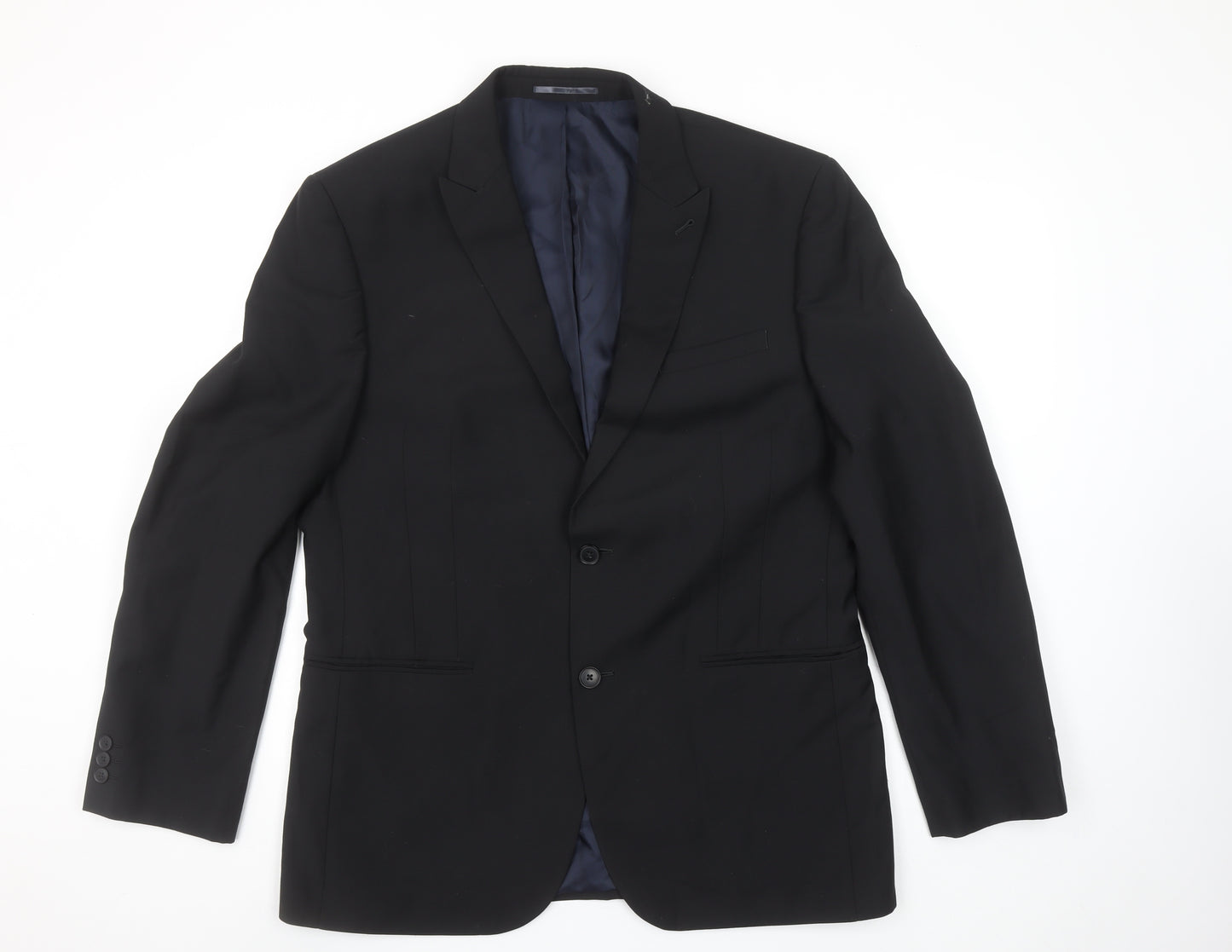 Next Men's Black 42R Formal Wool Blend Suit Jacket