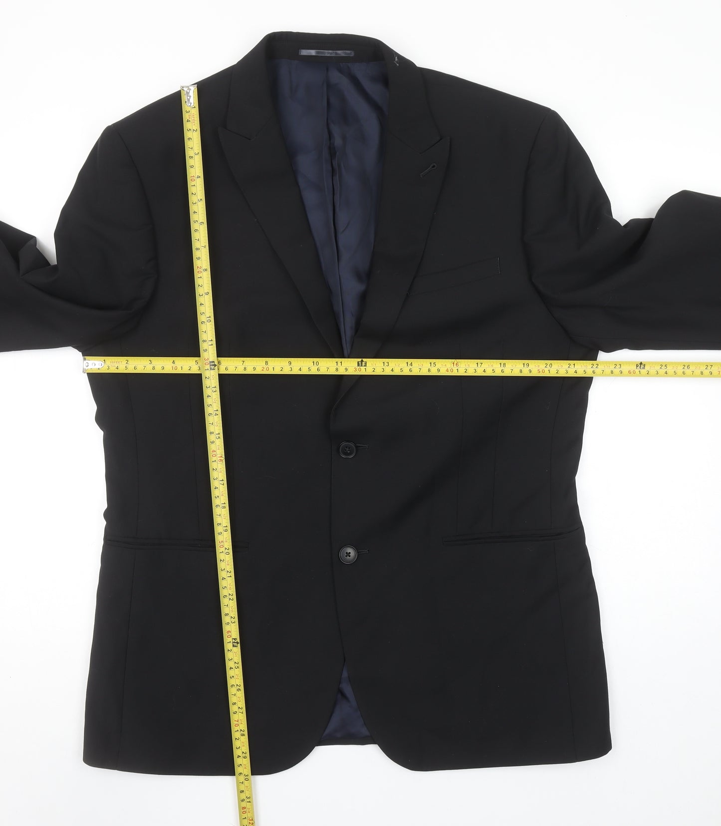 Next Men's Black 42R Formal Wool Blend Suit Jacket