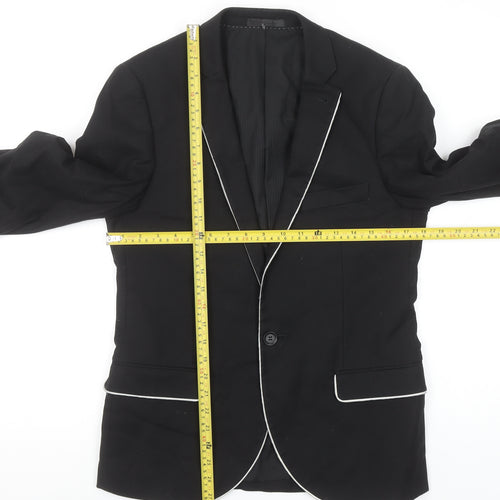 Topman Men's Black Slim Fit Blazer Jacket 38R Formal Classic