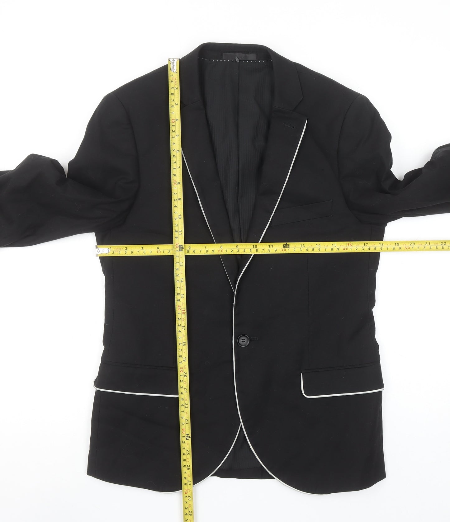 Topman Men's Black Slim Fit Blazer Jacket 38R Formal Classic