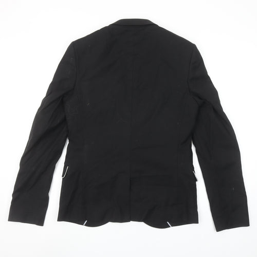 Topman Men's Black Slim Fit Blazer Jacket 38R Formal Classic