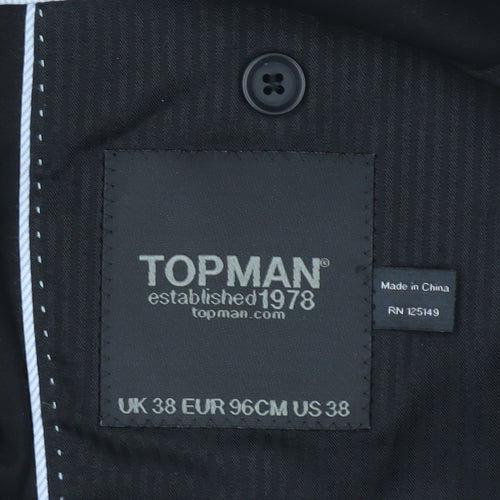 Topman Men's Black Slim Fit Blazer Jacket 38R Formal Classic