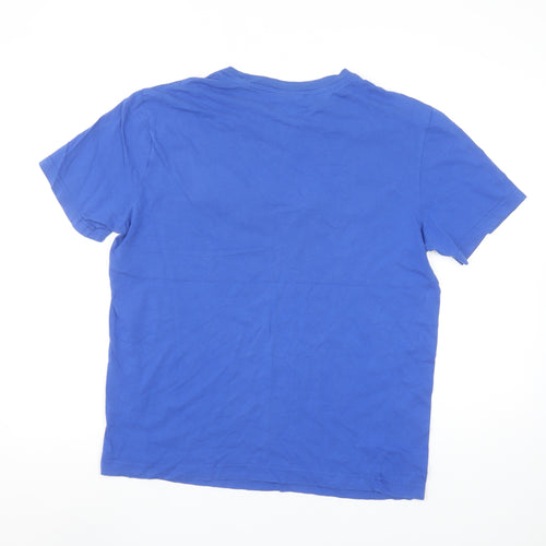 Champion Men's Blue Medium Embroidered Logo Crew Neck T-Shirt