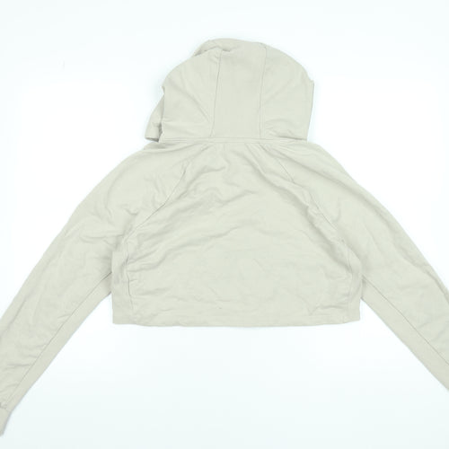 Gymshark Womens Beige Crop Hoodie Medium Cotton Blend Pullover