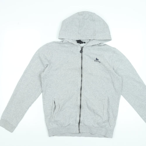 Money Boys Grey Full Zip Hoodie 14-15 Years Cotton Blend Casual