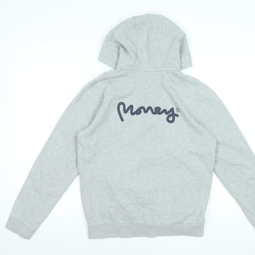 Money Boys Grey Full Zip Hoodie 14-15 Years Cotton Blend Casual