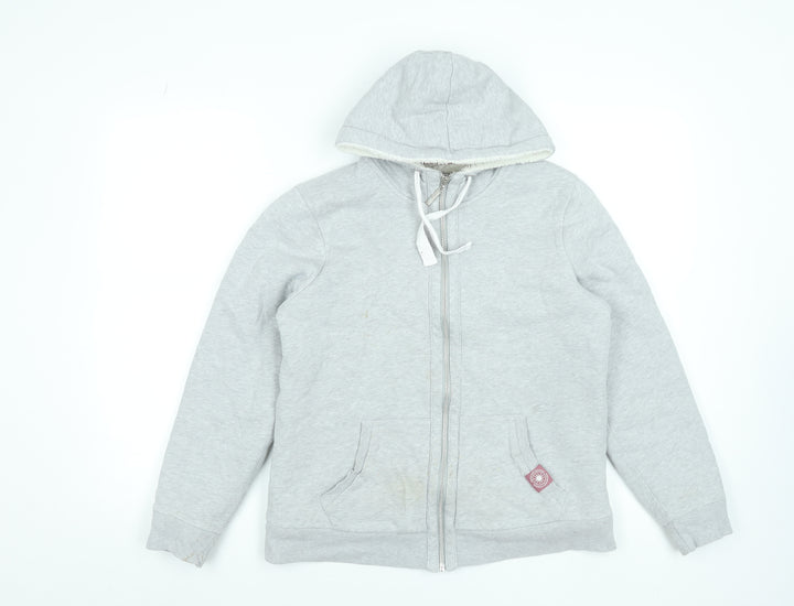 Maine New England Womens Grey Size 12 Full Zip Hooded Sweatshirt