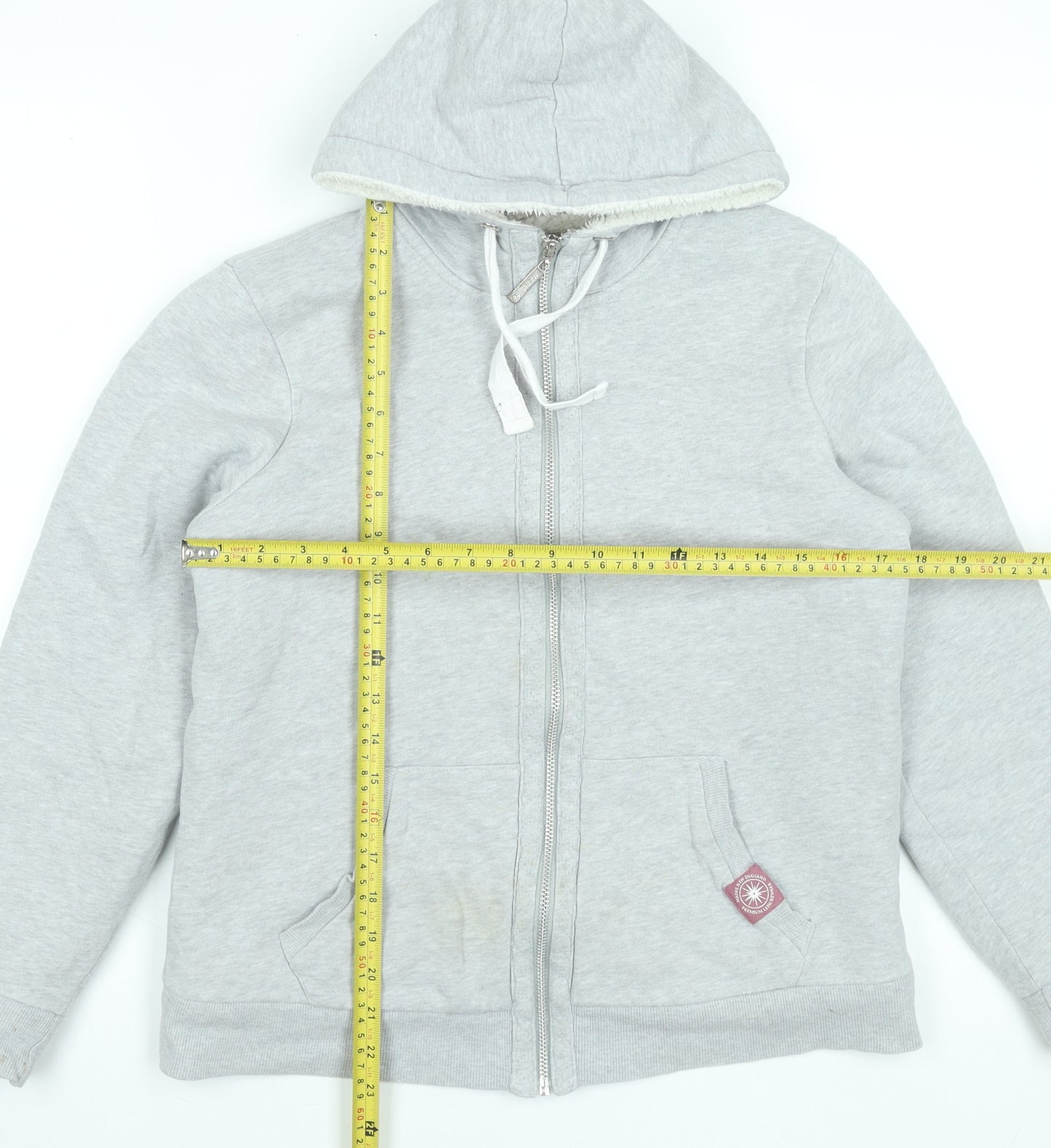 Maine New England Womens Grey Size 12 Full Zip Hooded Sweatshirt