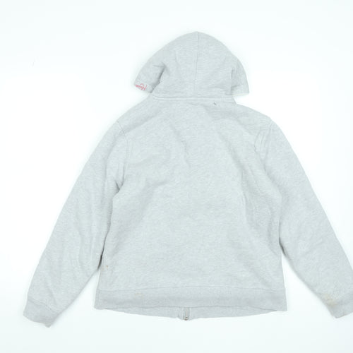 Maine New England Womens Grey Size 12 Full Zip Hooded Sweatshirt