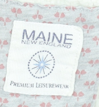 Maine New England Womens Grey Size 12 Full Zip Hooded Sweatshirt