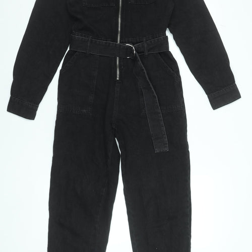Denim Co. Women's Black Denim Belted Jumpsuit Size 4 Regular