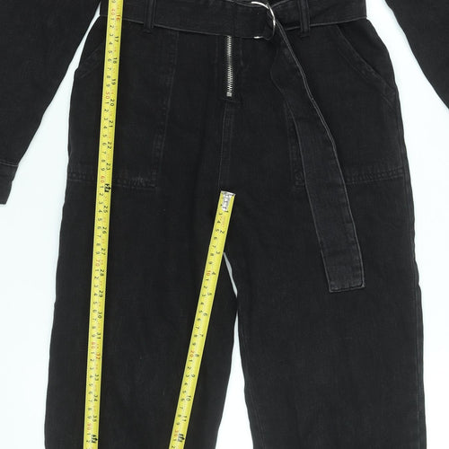 Denim Co. Women's Black Denim Belted Jumpsuit Size 4 Regular
