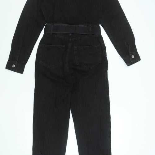 Denim Co. Women's Black Denim Belted Jumpsuit Size 4 Regular