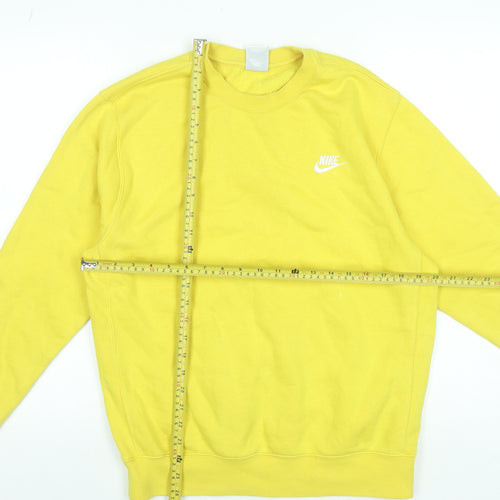 Nike Men's Yellow Crew Neck Pullover Sweatshirt S Regular Fit