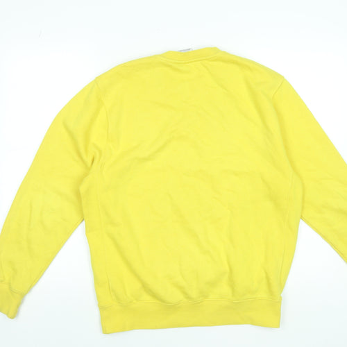 Nike Men's Yellow Crew Neck Pullover Sweatshirt S Regular Fit
