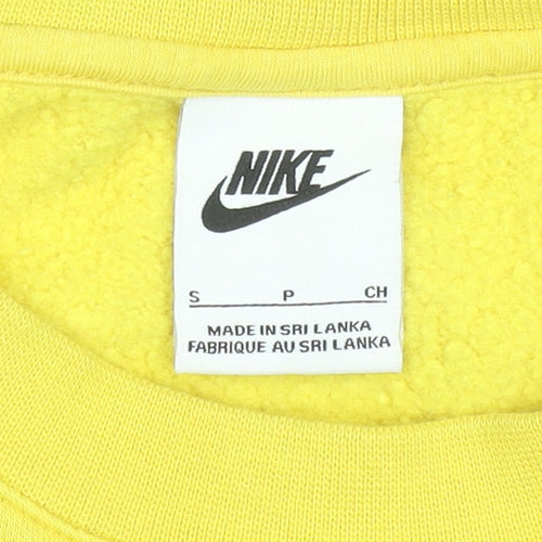 Nike Men's Yellow Crew Neck Pullover Sweatshirt S Regular Fit