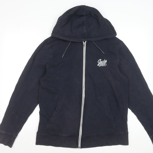 Jack & Jones Originals Men's Blue Full Zip Hoodie XL Cotton
