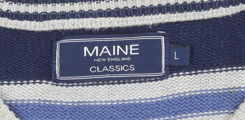 Maine New England Men's Beige Striped Cotton Jumper L