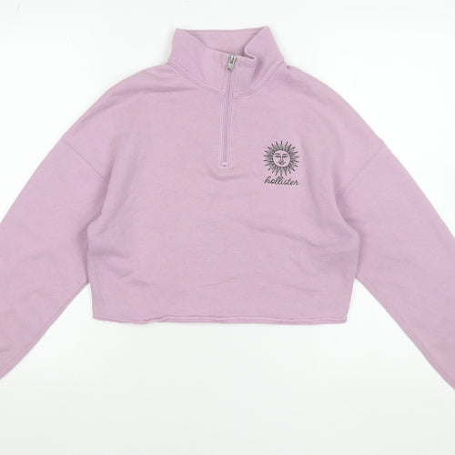 Hollister Womens Lilac 1/4 Zip Relaxed Sweatshirt XS