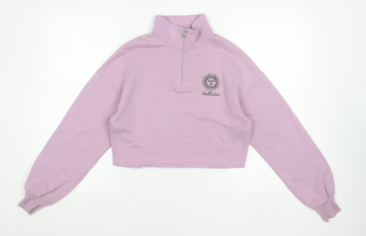 Hollister Womens Lilac 1/4 Zip Relaxed Sweatshirt XS