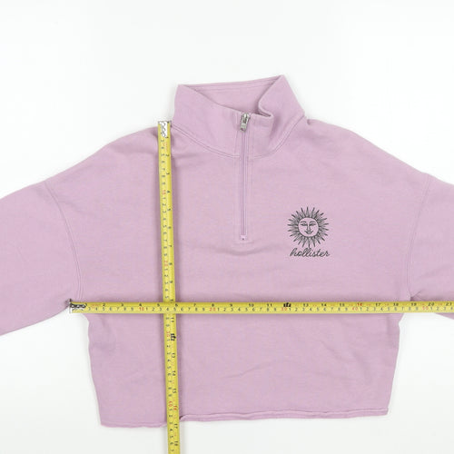 Hollister Womens Lilac 1/4 Zip Relaxed Sweatshirt XS