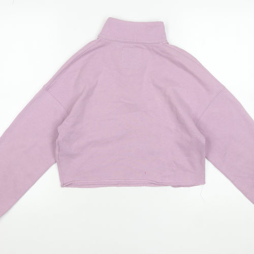 Hollister Womens Lilac 1/4 Zip Relaxed Sweatshirt XS