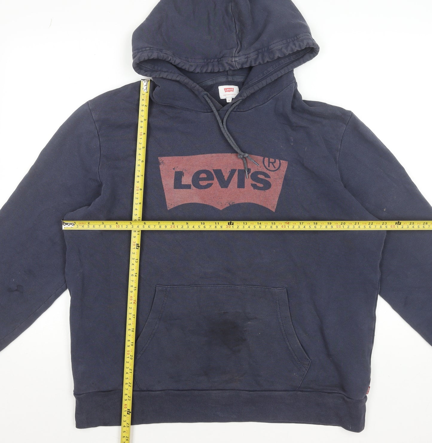 Levi's Men's Navy Hoodie Medium Pullover Cotton Graphic Sweatshirt