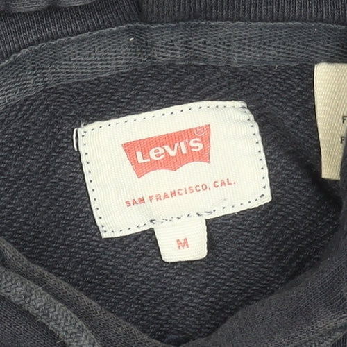 Levi's Men's Navy Hoodie Medium Pullover Cotton Graphic Sweatshirt