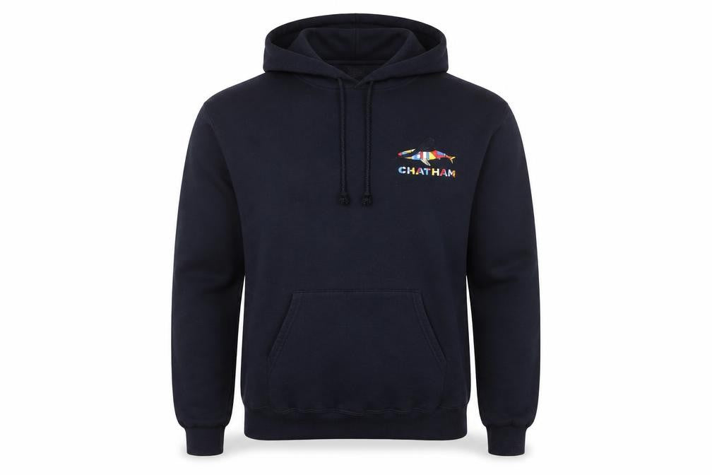 Front view of Champion Men's Black Chatham Graphic Hoodie M Pullover Fleece