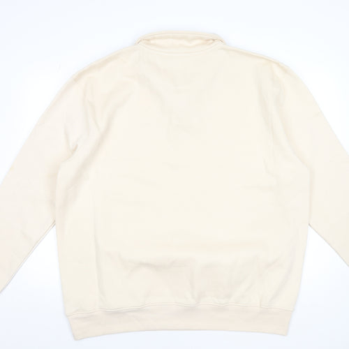 Peacocks Men’s Beige 3XL Collared 1/4 Zip Sweatshirt