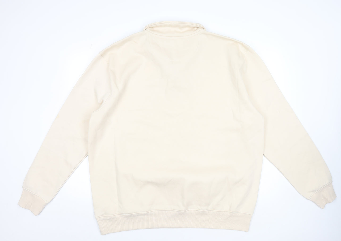 Peacocks Men’s Beige 3XL Collared 1/4 Zip Sweatshirt