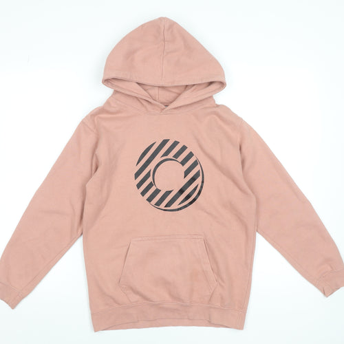 Bob The Brand Girls Pink Pullover Hoodie 9-10 Years Cotton Blend Logo Print