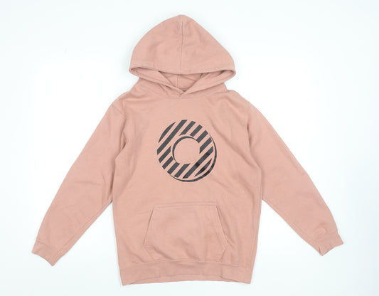 Bob The Brand Girls Pink Pullover Hoodie 9-10 Years Cotton Blend Logo Print