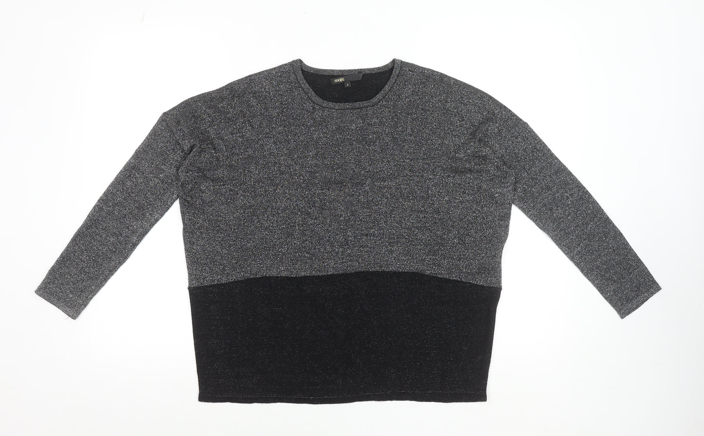 Maje Womens Grey Wool Metallic Knit Jumper Size S
