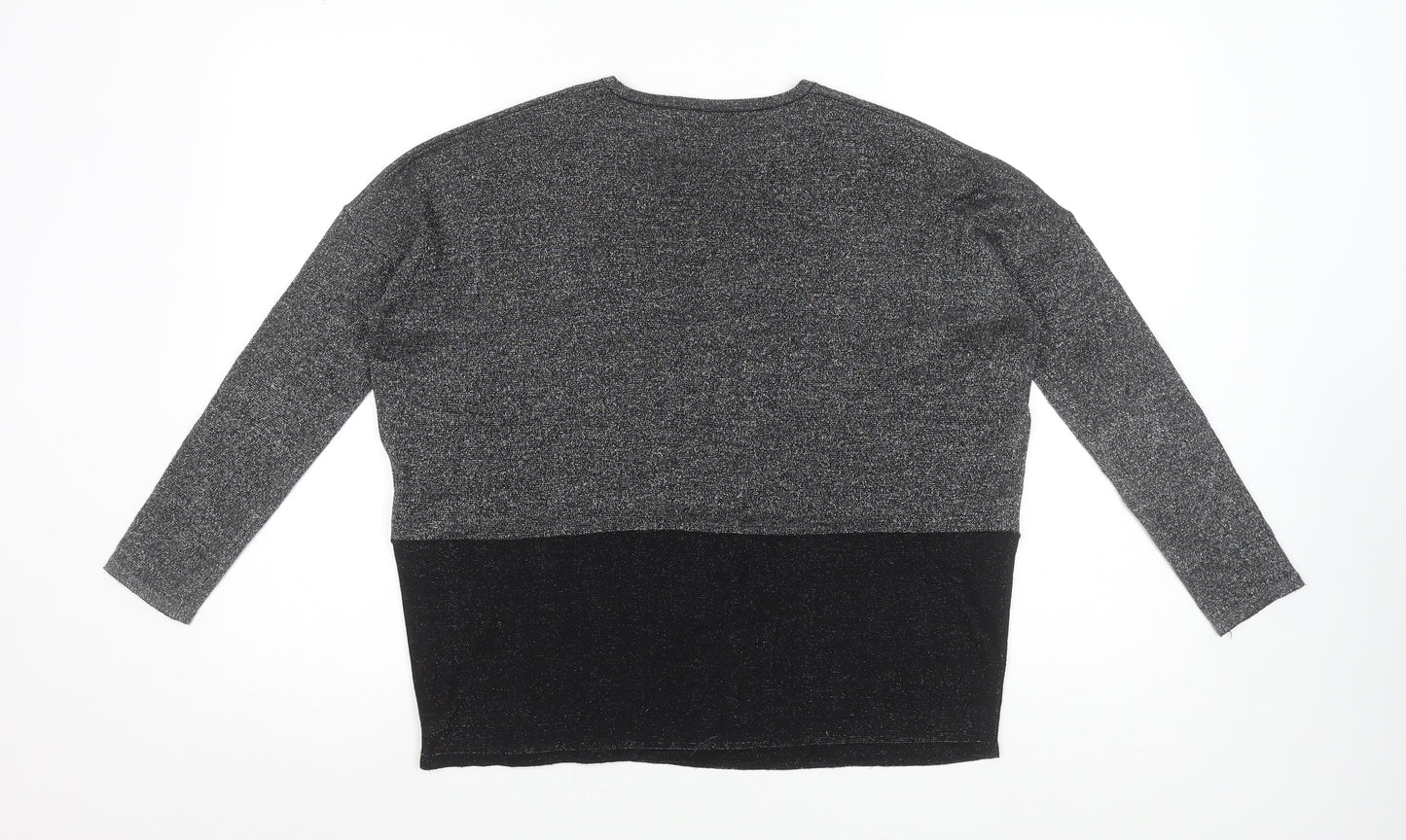 Maje Womens Grey Wool Metallic Knit Jumper Size S