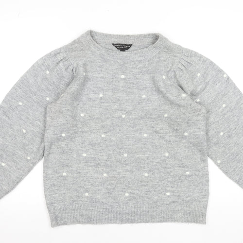 Dorothy Perkins Women’s Grey Polka Dot Crew Neck Jumper Size 12