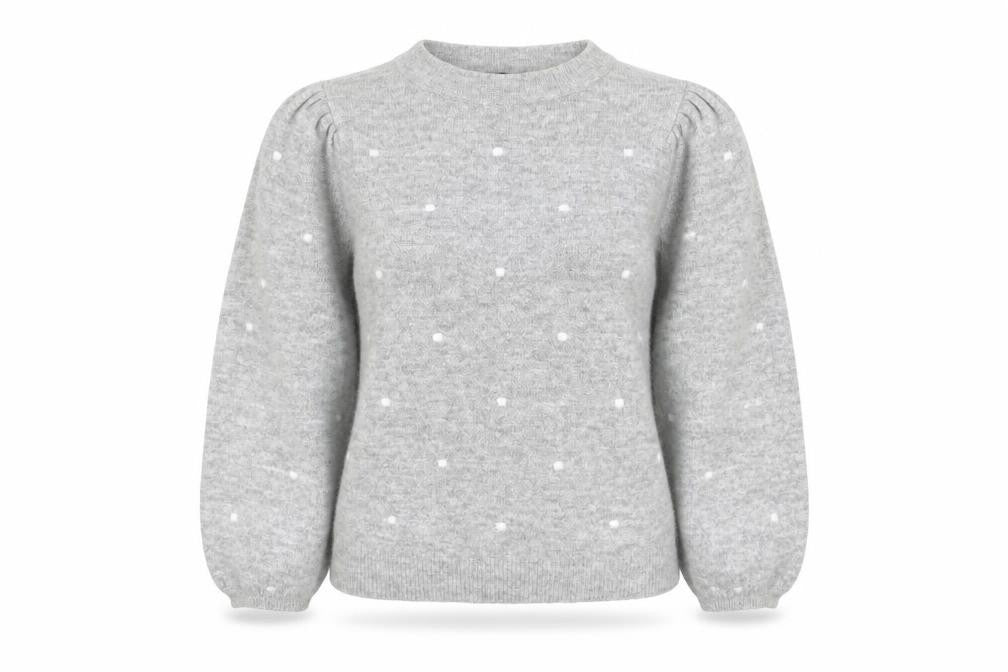 Dorothy Perkins Women’s Grey Polka Dot Crew Neck Jumper Size 12