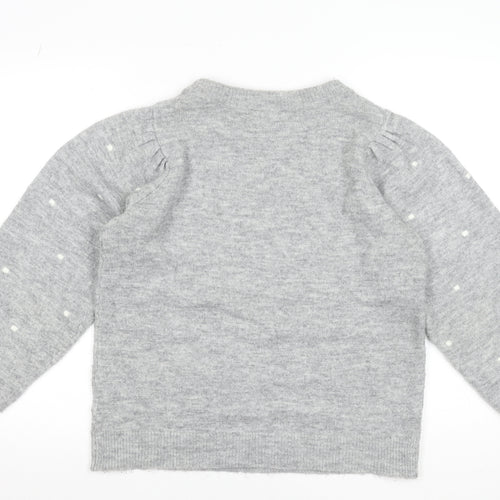 Dorothy Perkins Women’s Grey Polka Dot Crew Neck Jumper Size 12