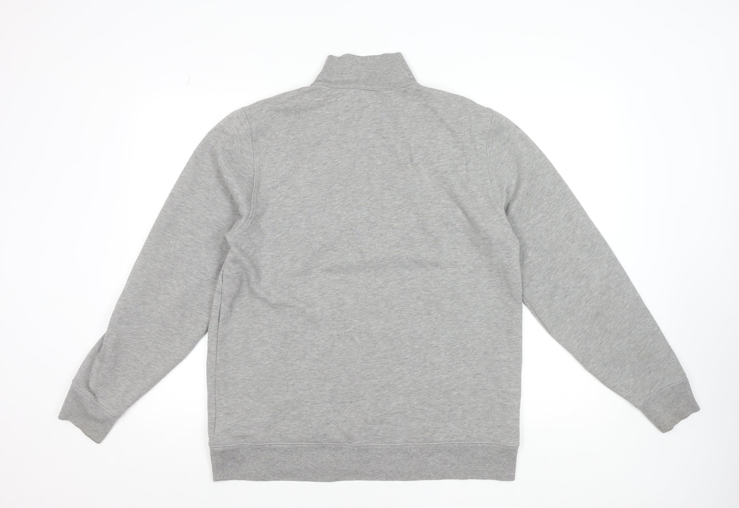 DKNY Mens Grey 1/4 Zip Logo Sweatshirt Size M Regular Fit