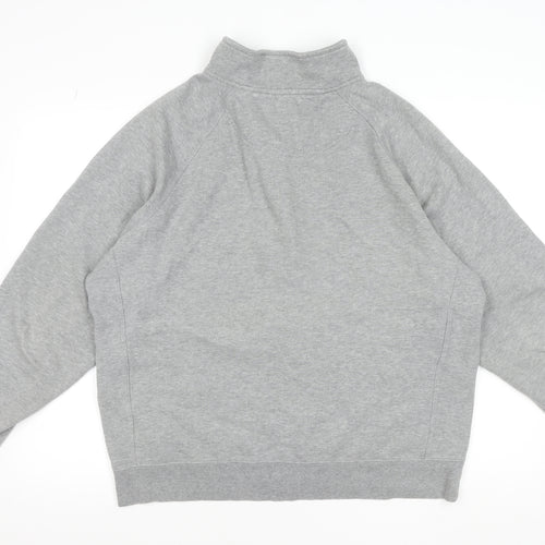 Fila Men’s Grey Full Zip Sweatshirt L High Neck Logo Cotton Blend