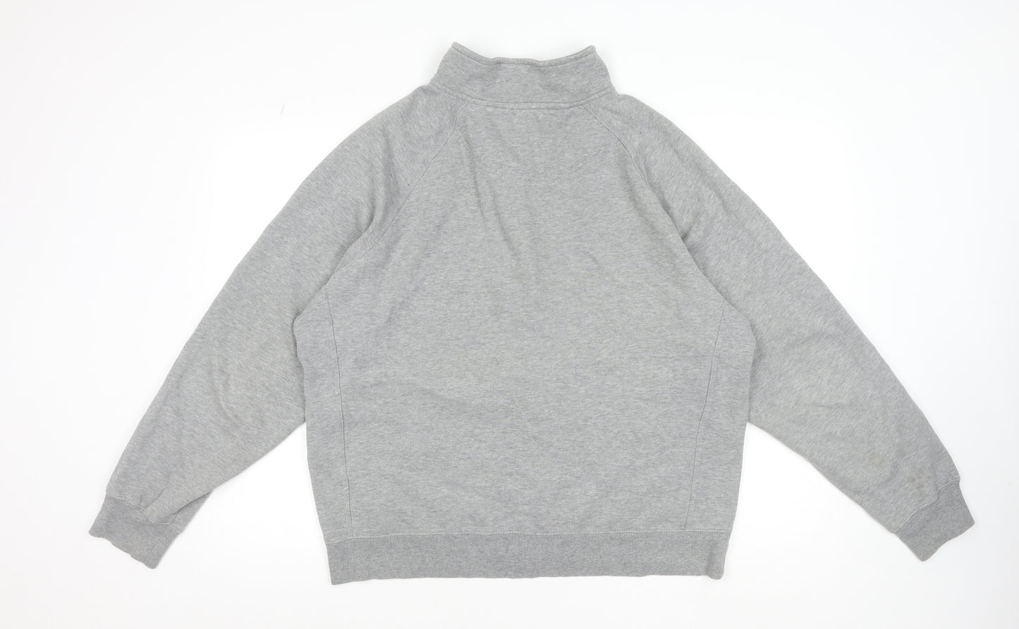 Fila Men’s Grey Full Zip Sweatshirt L High Neck Logo Cotton Blend