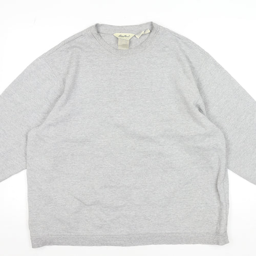 Eddie Bauer Unisex Grey Pullover Sweatshirt L Regular Cotton Blend
