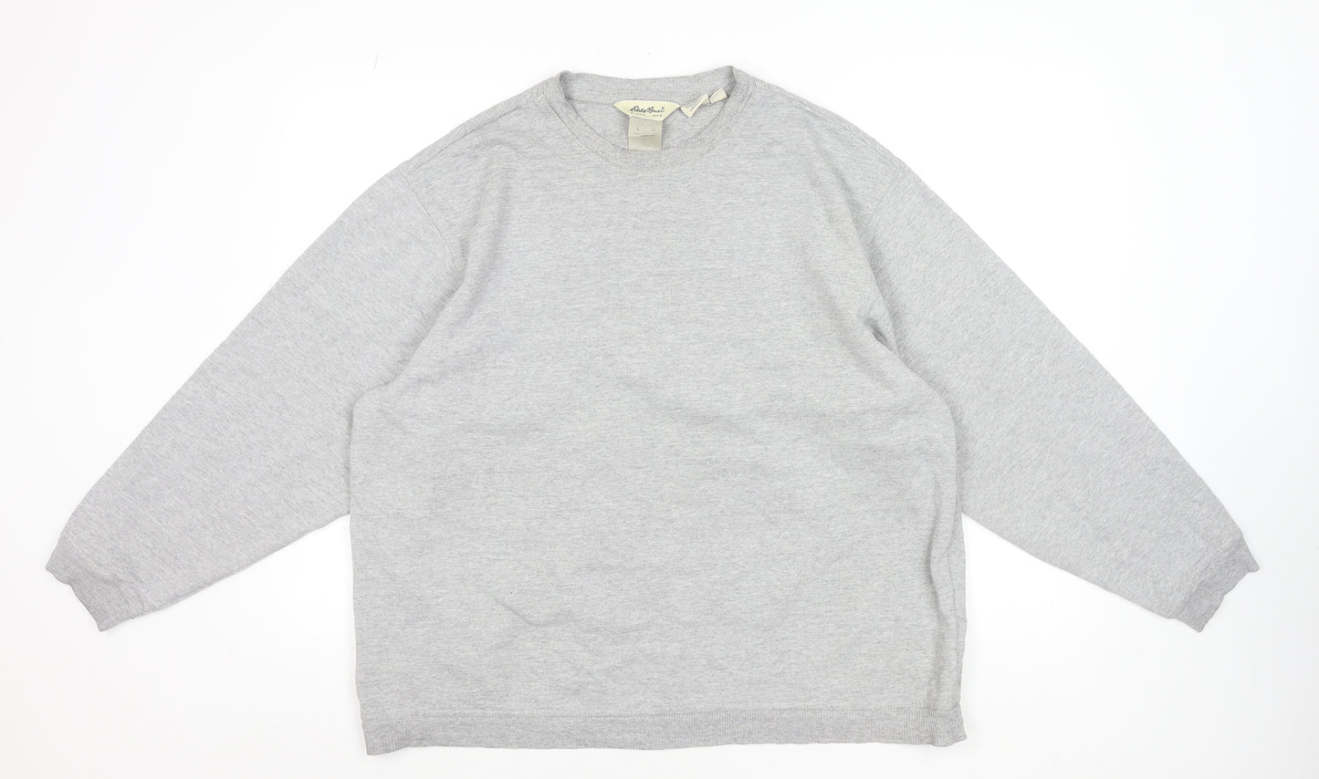 Eddie Bauer Unisex Grey Pullover Sweatshirt L Regular Cotton Blend